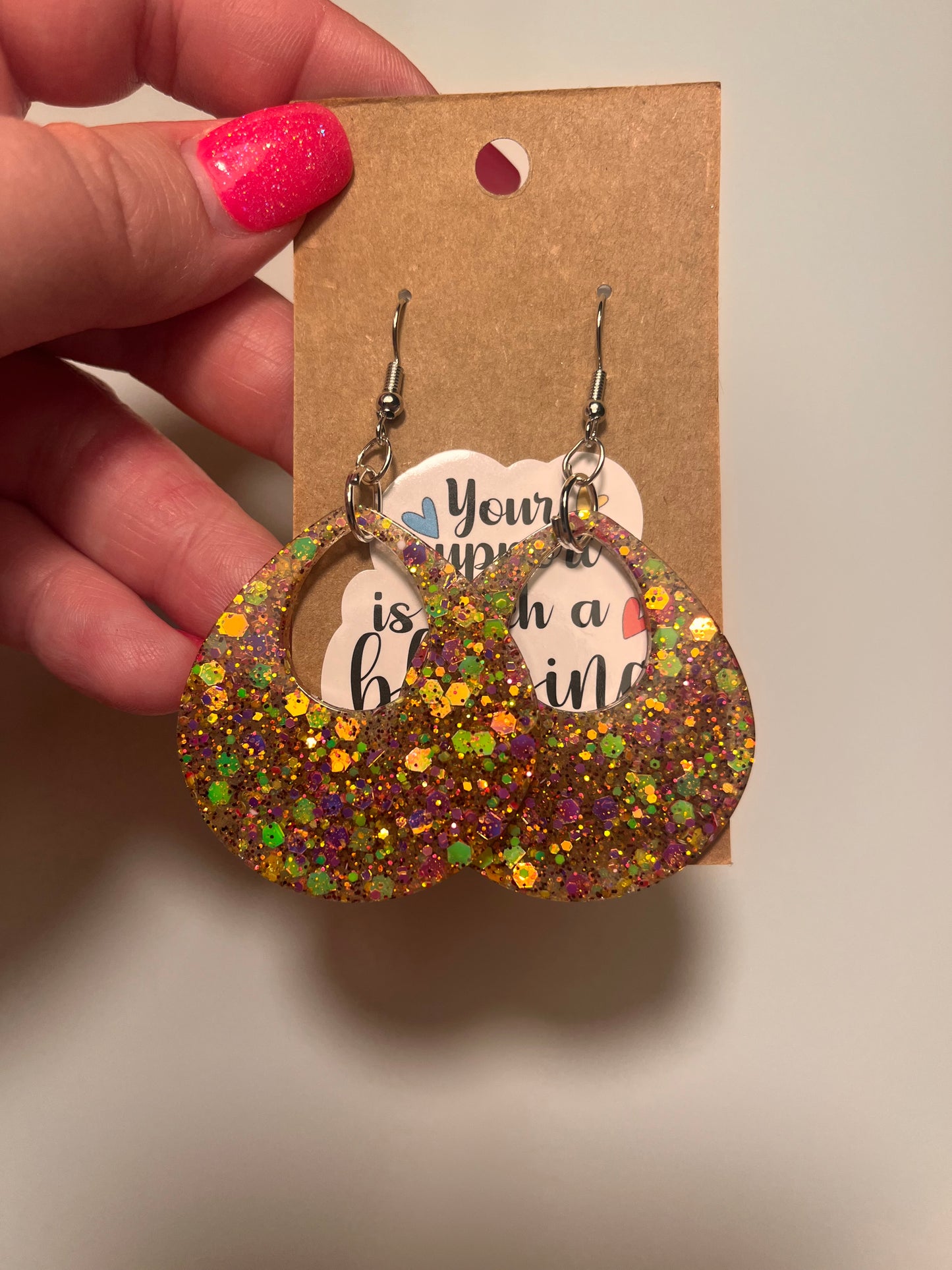 Funky teardrop dangle earrings