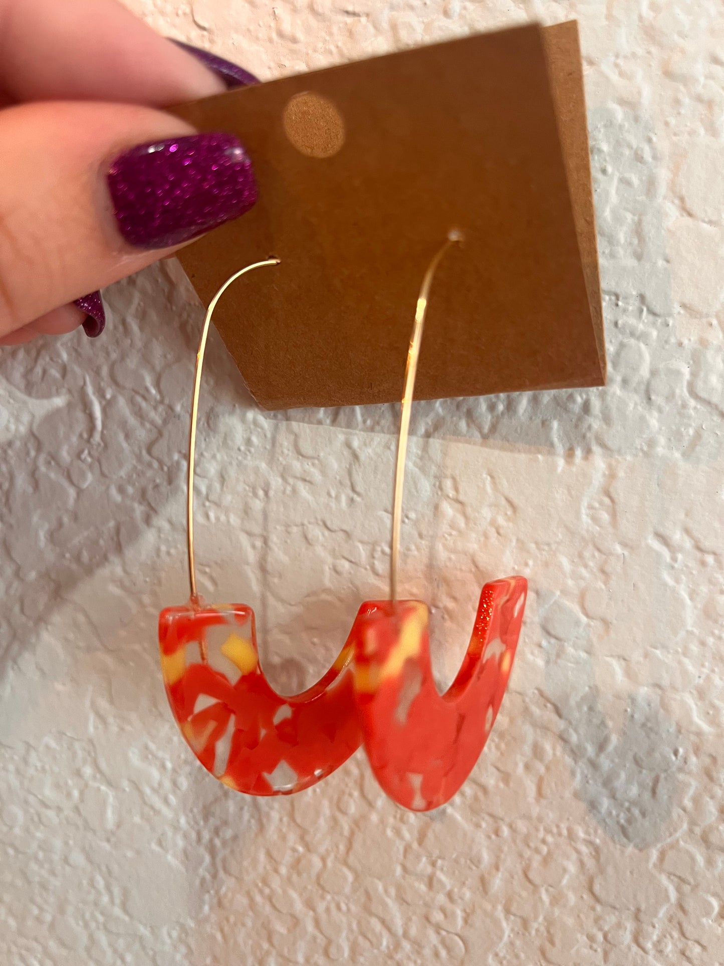 Open hoop dangle earrings pink lemonade