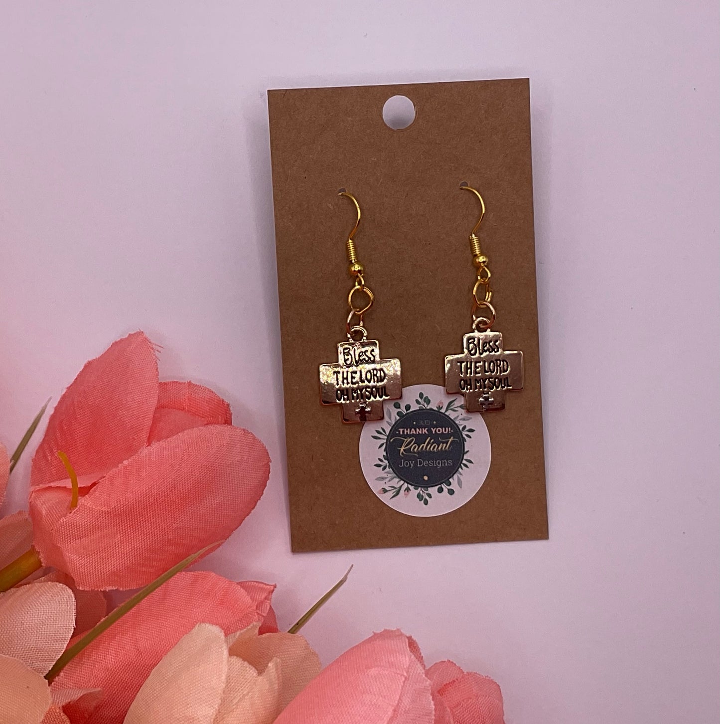 Bless the Lord dangle earrings