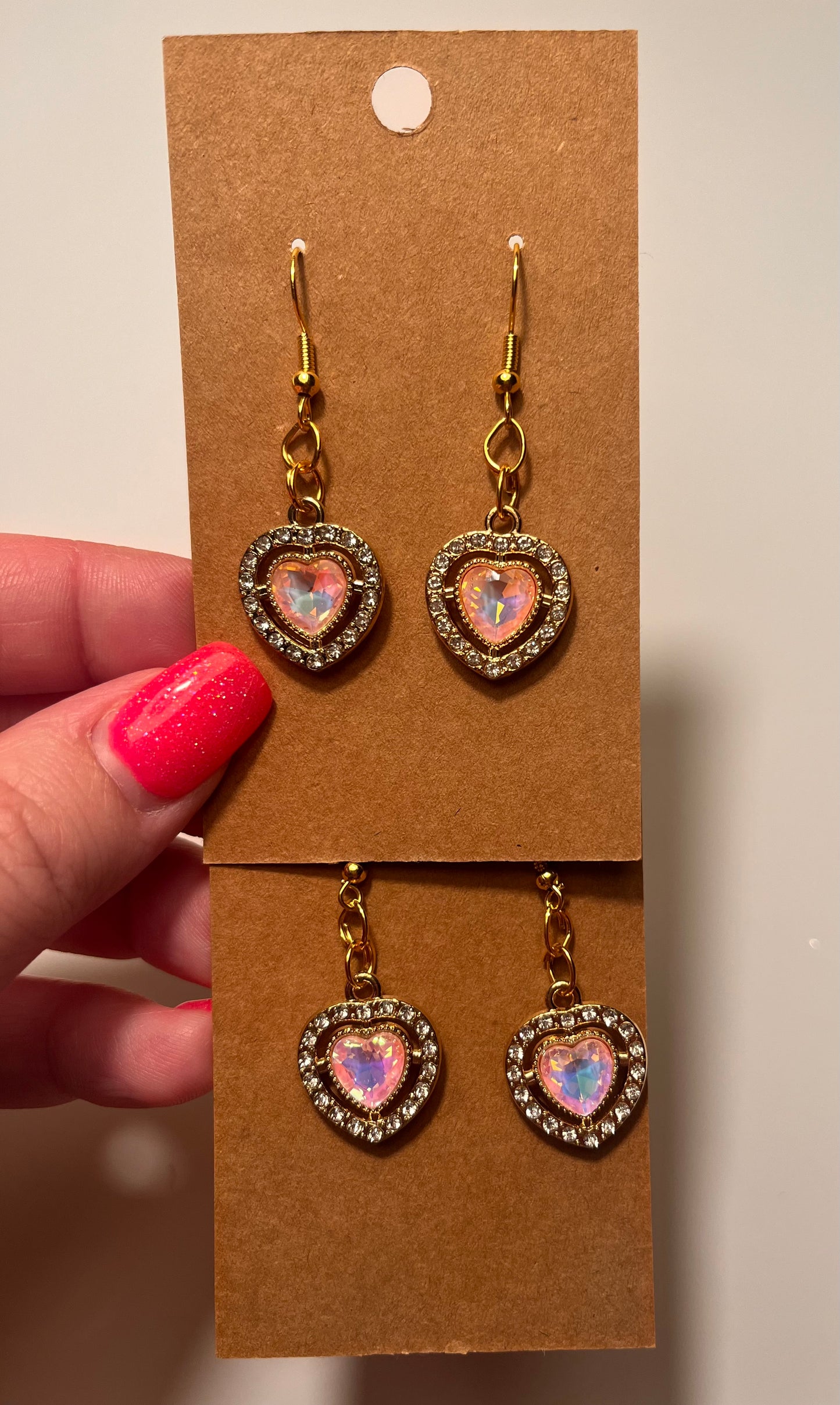 Sparkle Iridescent heart dangles