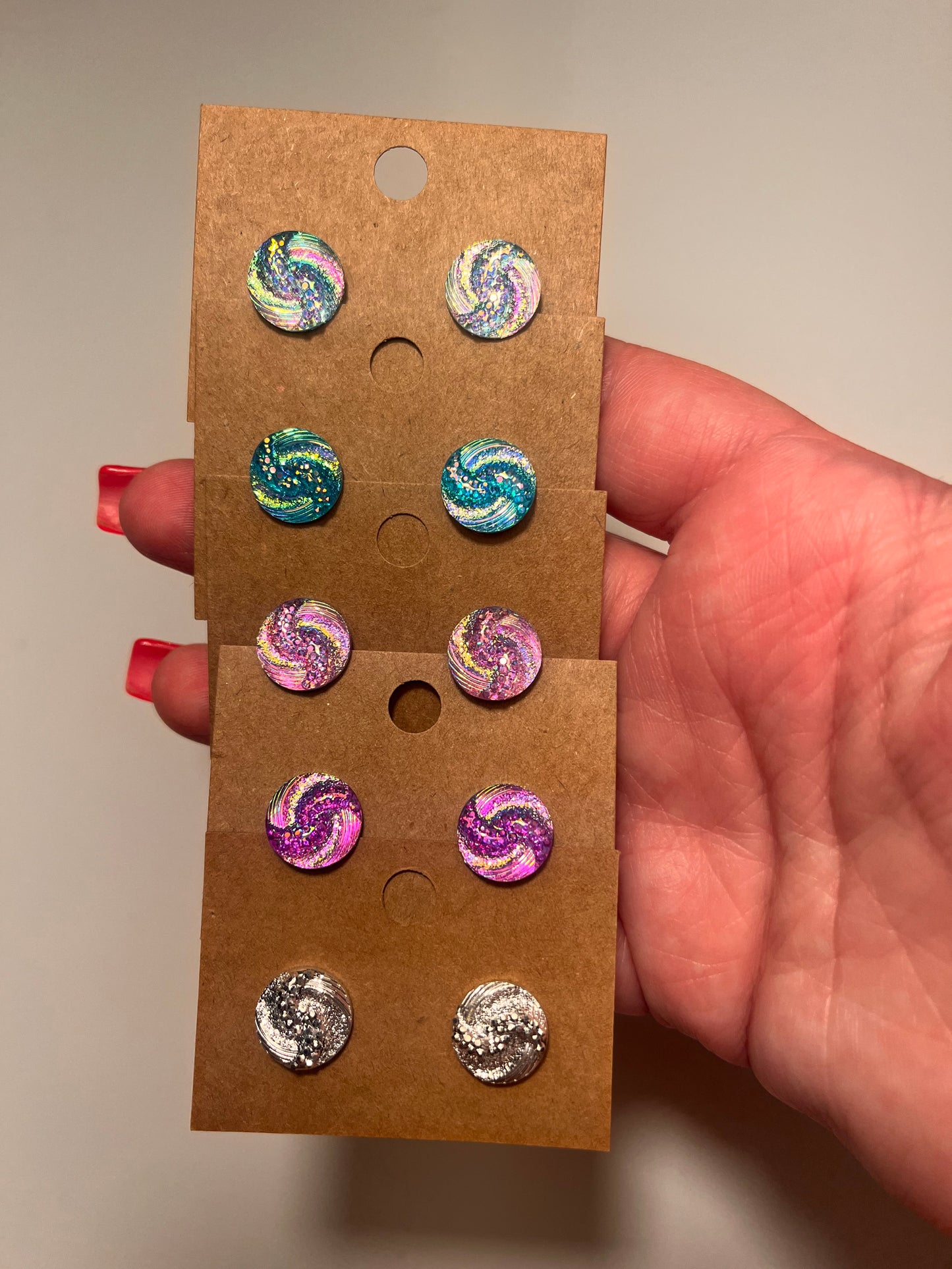Druzy Swirl Post Earrings