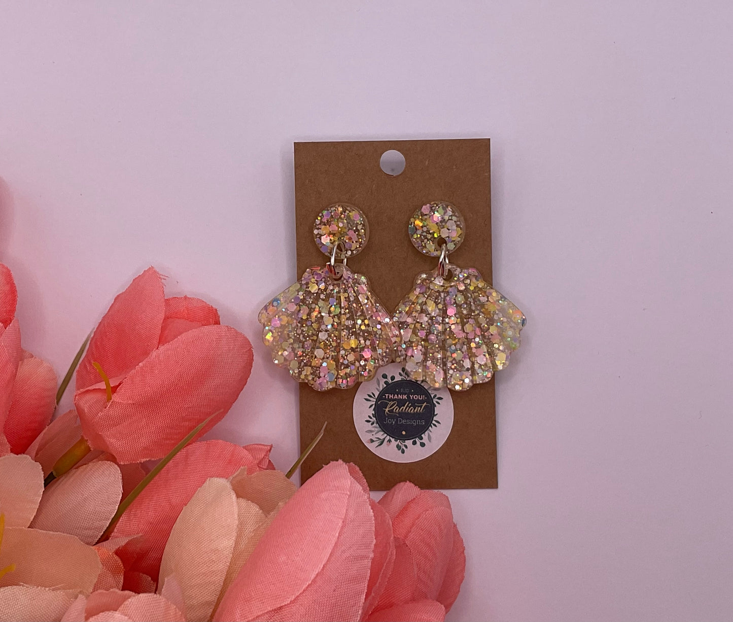 Seashell Post Dangle earrings