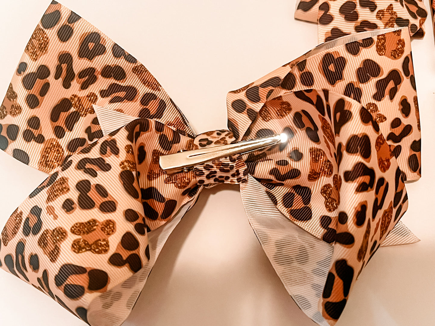 Large Animal Print Hair Bow