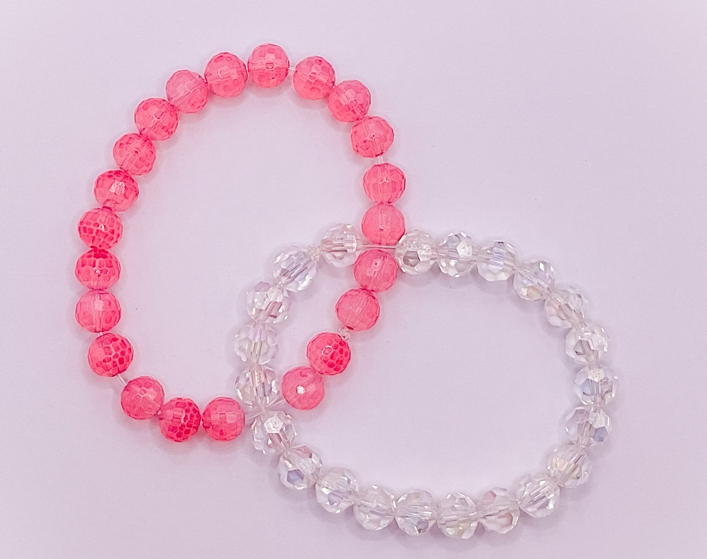 Pink & Clear Bracelets (Set of 2)