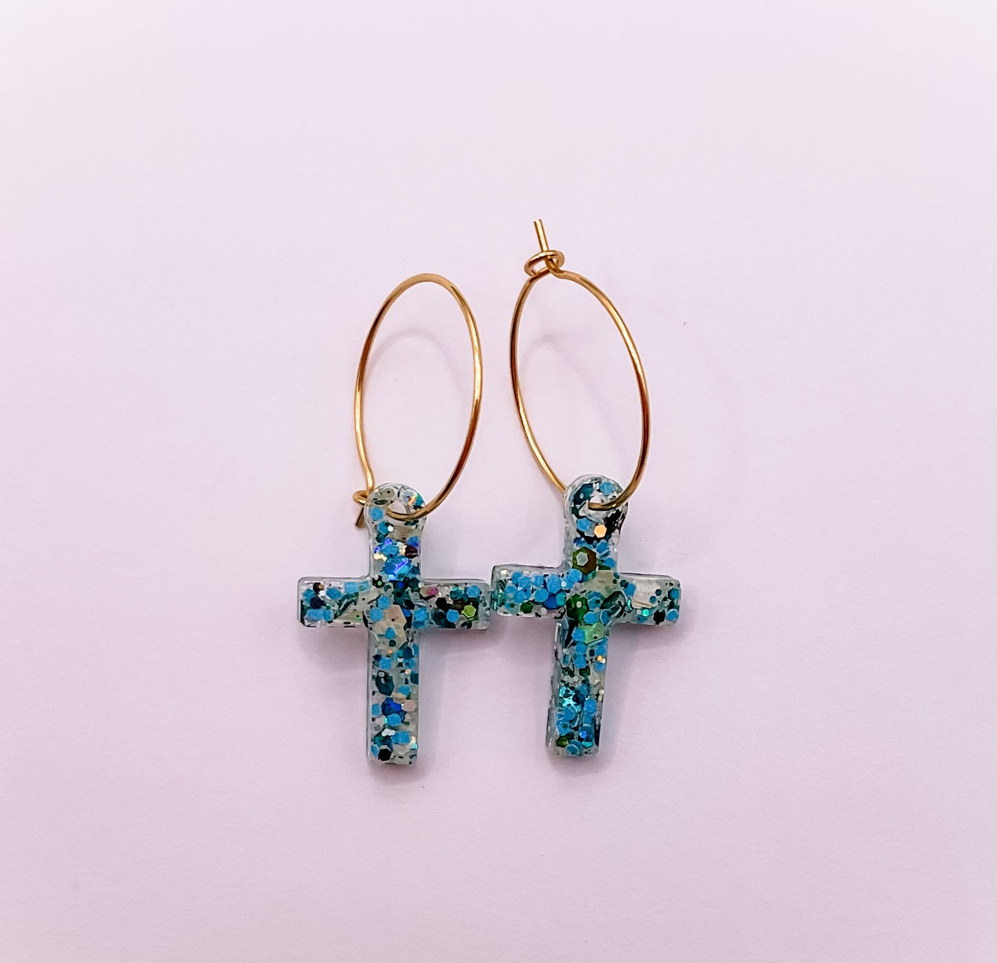 Small Cross Hoop Earrings