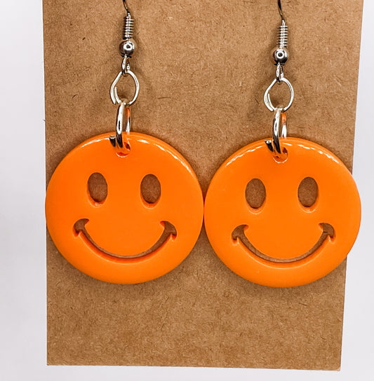 Smiley Dangle Earrings (Choose a color)