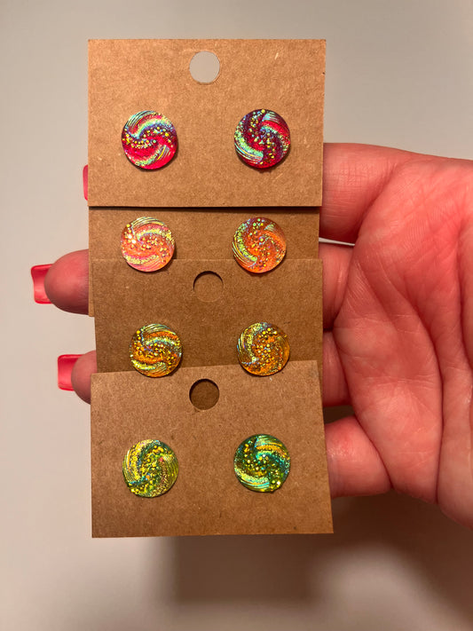 Druzy Swirl Post Earrings