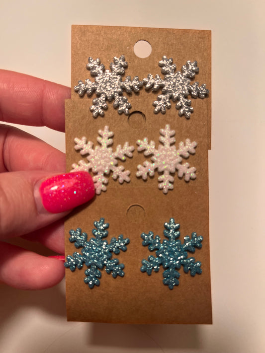 Snowflake post earrings