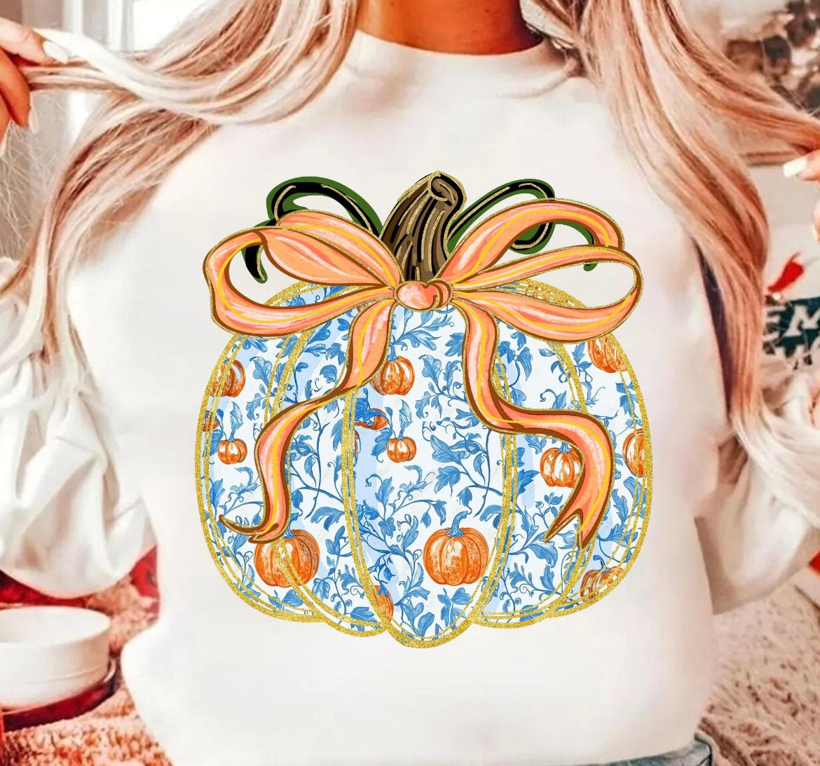 Blue & Orange Pumpkin Tee