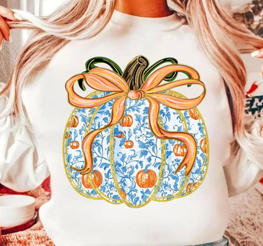 Blue & Orange Pumpkin Tee
