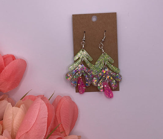 Triple Abstract Dangle Earrings