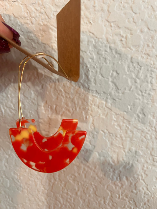 Open hoop dangle earrings pink lemonade