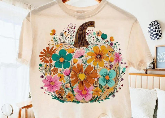 Floral pumpkin Tee shirt