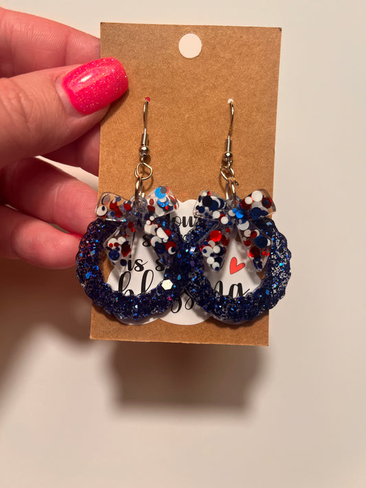 Americana Wreath Dangle Earrings