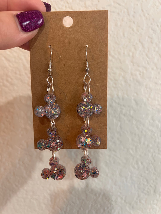 Triple Mouse dangle earrings
