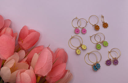 Daisy Hoop Earrings