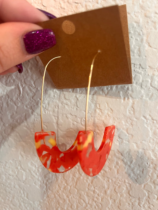 Open hoop dangle earrings pink lemonade