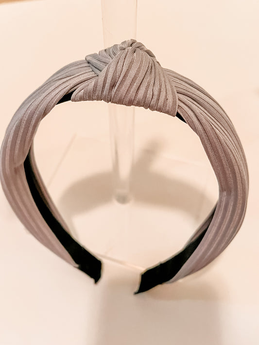 Grey Faux Satin Headband