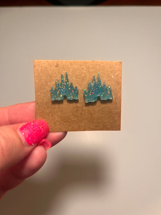 Blue Castle Post Earrings