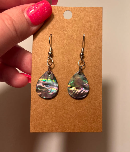 Abalone teardrop dangle earrings