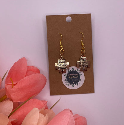 Bless the Lord dangle earrings