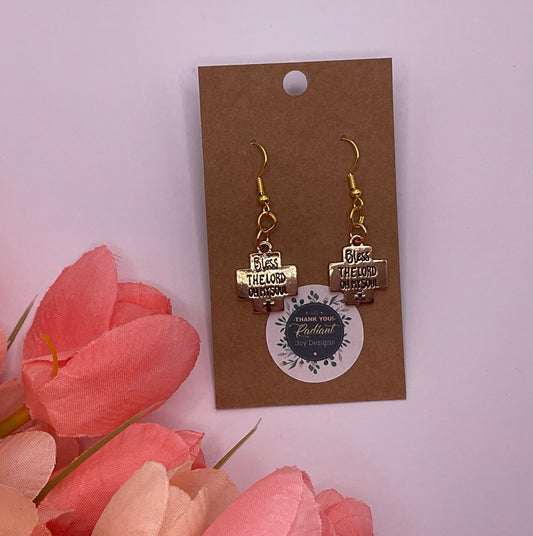 Bless the Lord dangle earrings