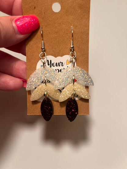 Neutral triple abstract dangle earrings