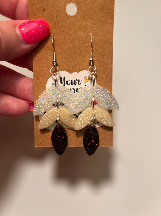 Neutral triple abstract dangle earrings
