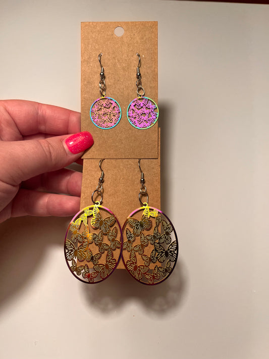 Butterfly cutout dangle earrings