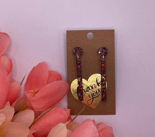 Post Dangle rectangle earrings