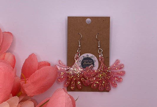 Abstract Floral Dangle Earrings