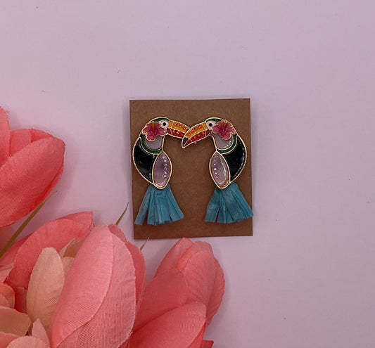 Tropical Toucan Post dangle Earrings