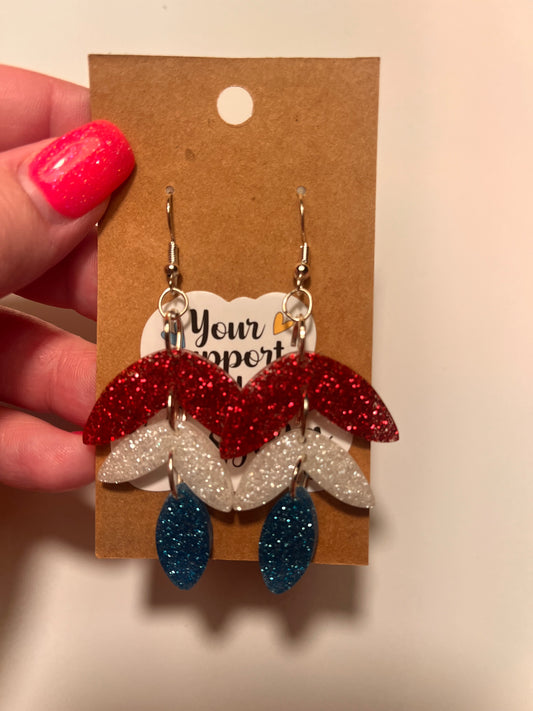 Americana Triple Abstract dangle earrings