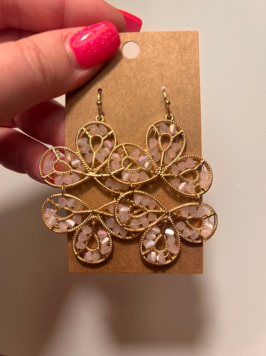 Pink & Gold Dazzling Dangle earrings