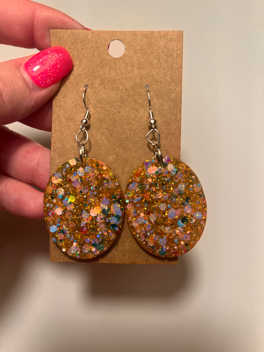 Peachy oval Dangle earrings