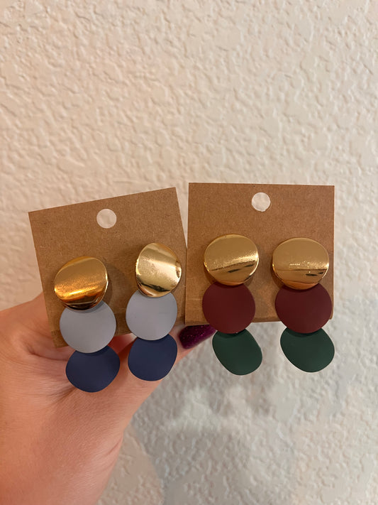 Elegant round post dangle earrings