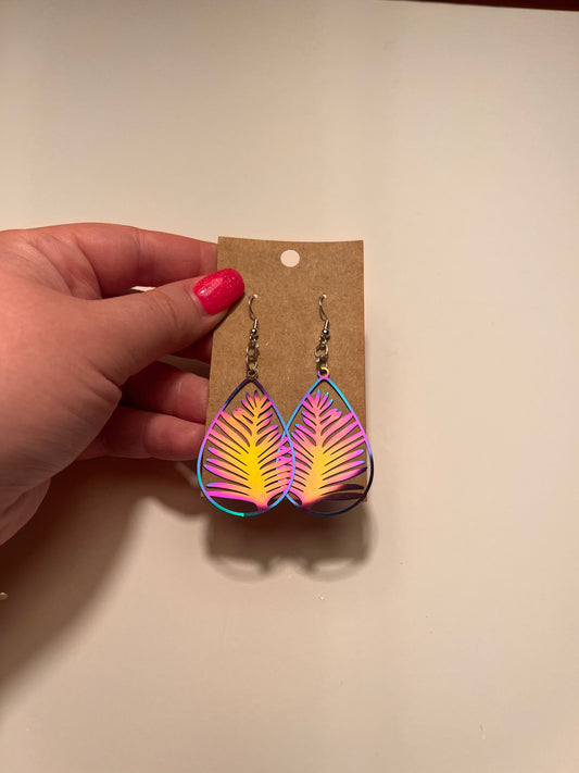 Fern leaf dangle earrings