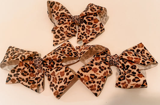 Large Animal Print Hair Bow
