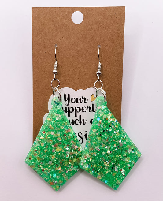 Holographic Diamond Dangle Earrings