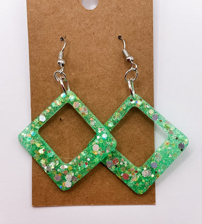 Open Diamond Dangle Earrings