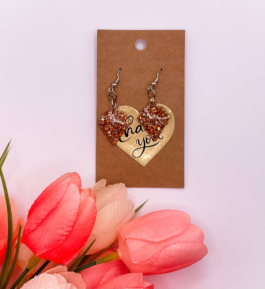 Diamond Shape Dangle Earrings