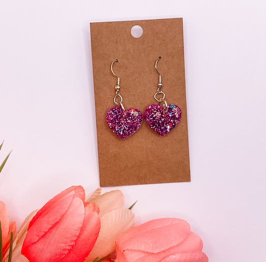 Small Heart Dangle Earrings