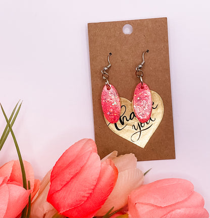 Small Elongated Oval Dangle Earrings