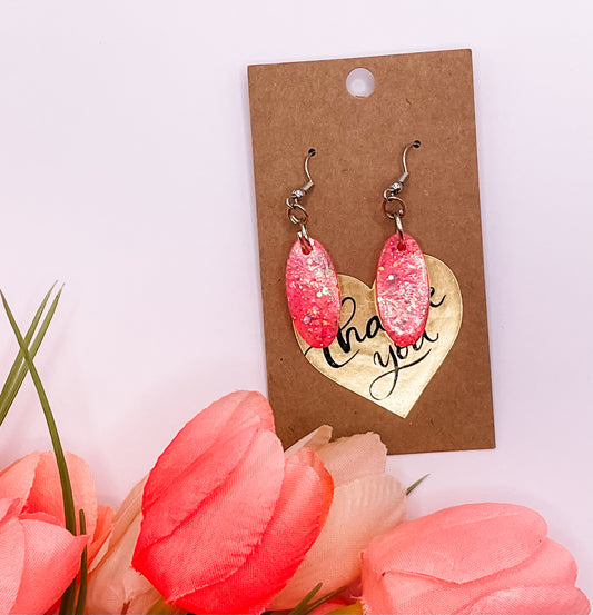 Small Elongated Oval Dangle Earrings
