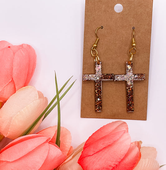 Small Cross Dangle Earrings