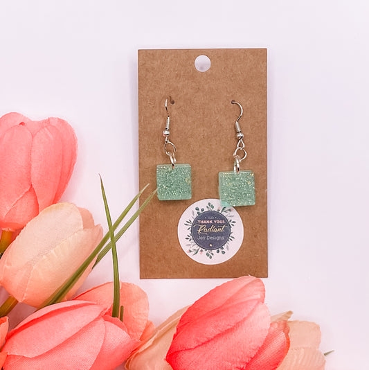 Small Square Dangle Earrings