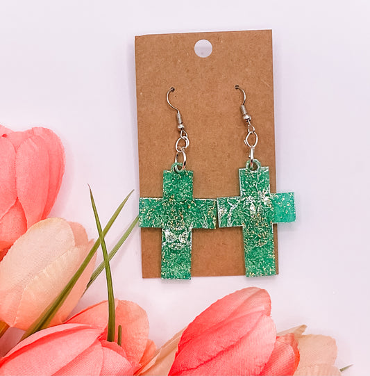 Lion of Judah Cross Dangle Earrings