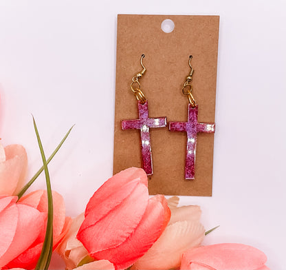 Small Cross Dangle Earrings
