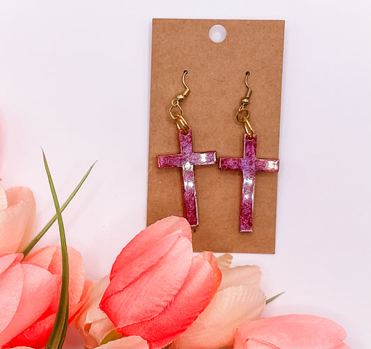 Small Cross Dangle Earrings