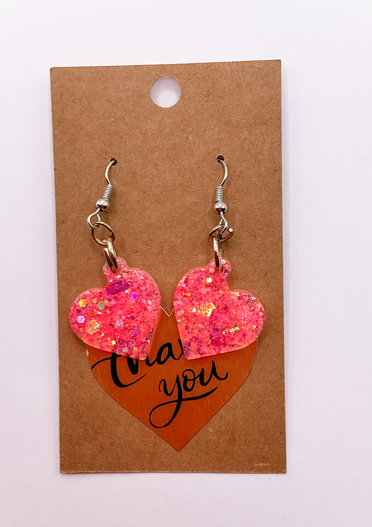 Small Heart Dangle Earrings